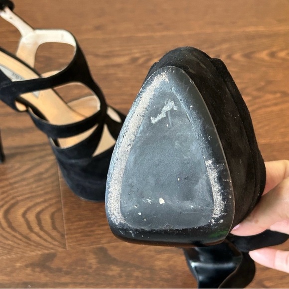 Prada T Strap black Suede Sandal - Picture 6 of 6